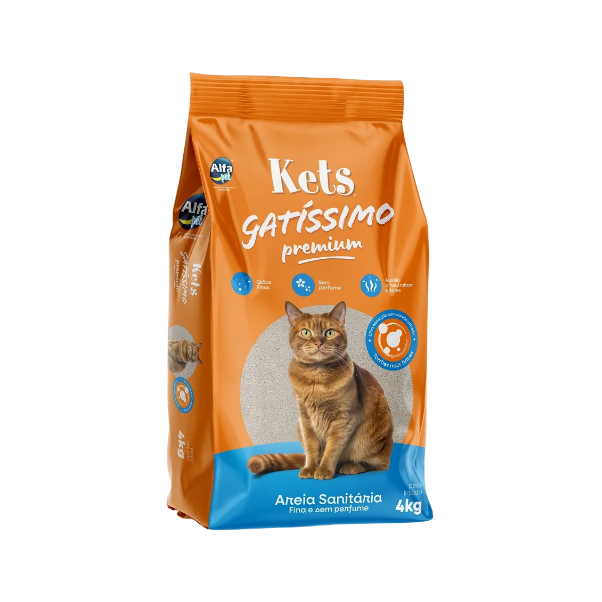 Imagem de AREIA SANITARIA KETS GATISSIMO SEM PERFUME 4KG