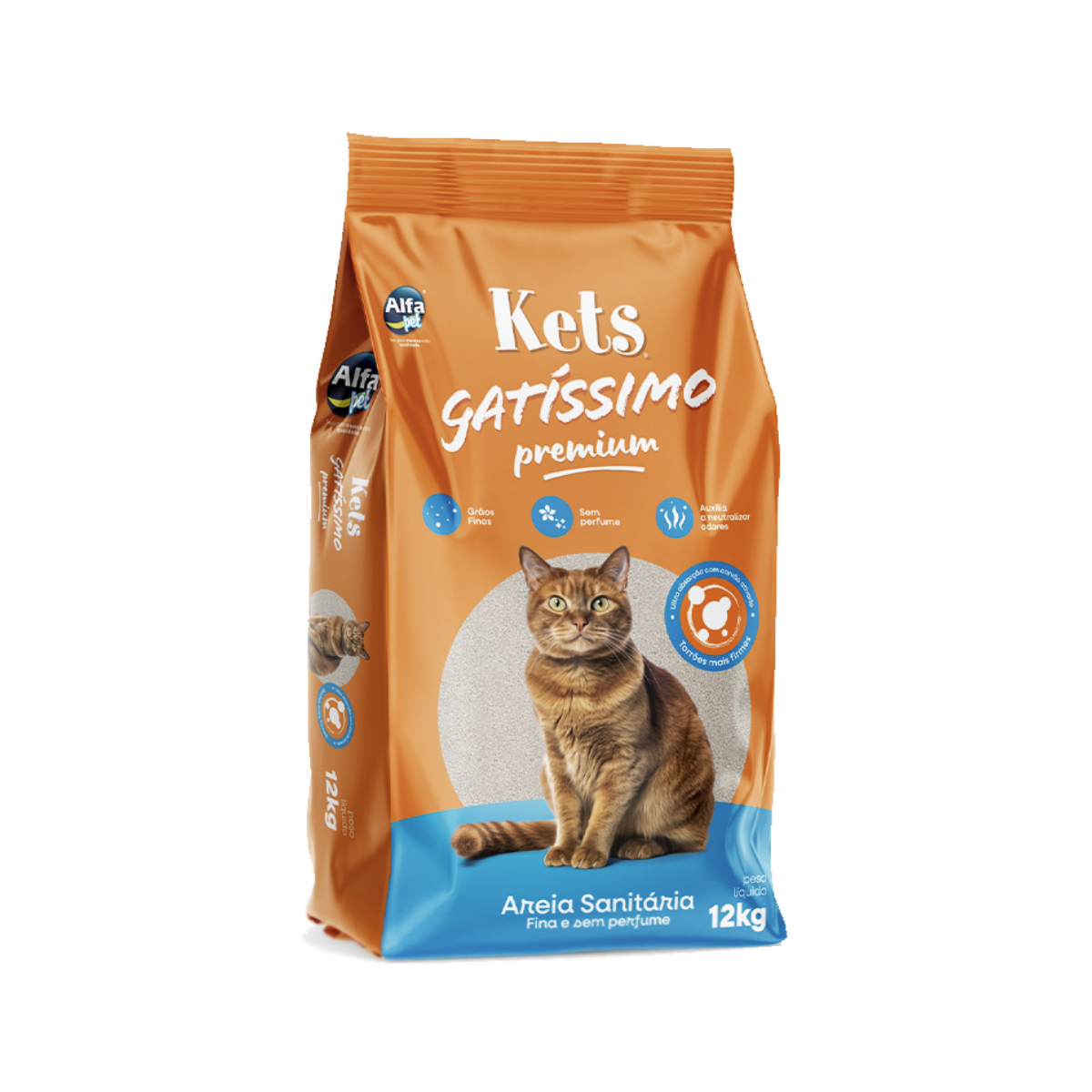 Imagem de AREIA SANITARIA KETS GATISSIMO SEM PERFUME 12KG