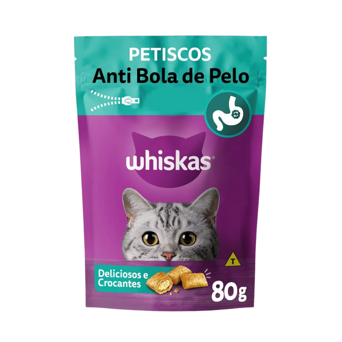 Imagem de WHISKAS TEMPTIONS ANTI BOLA PELO 80G