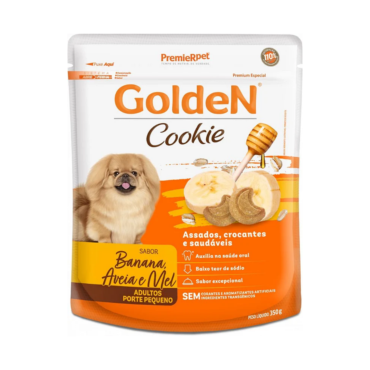 Imagem de GOLDEN COOKIE CAES ADULTOS BANANA, AVEIA & MEL 350 G