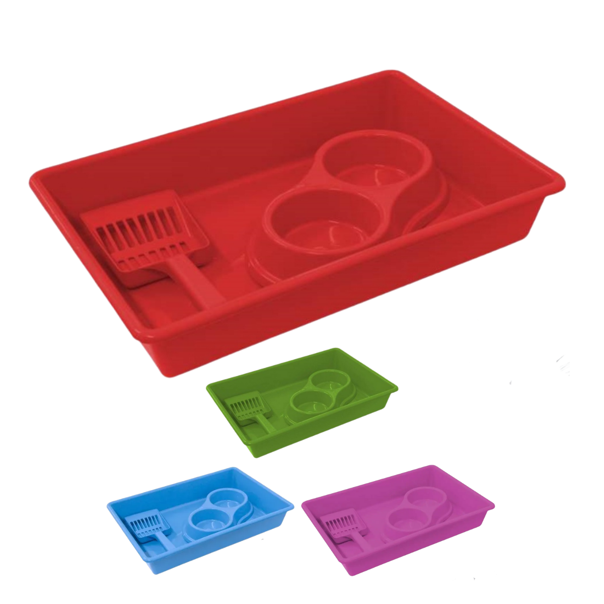 Imagem de KIT PROFELINE BANDEJA+PA+COMEDOURO VERMELHO