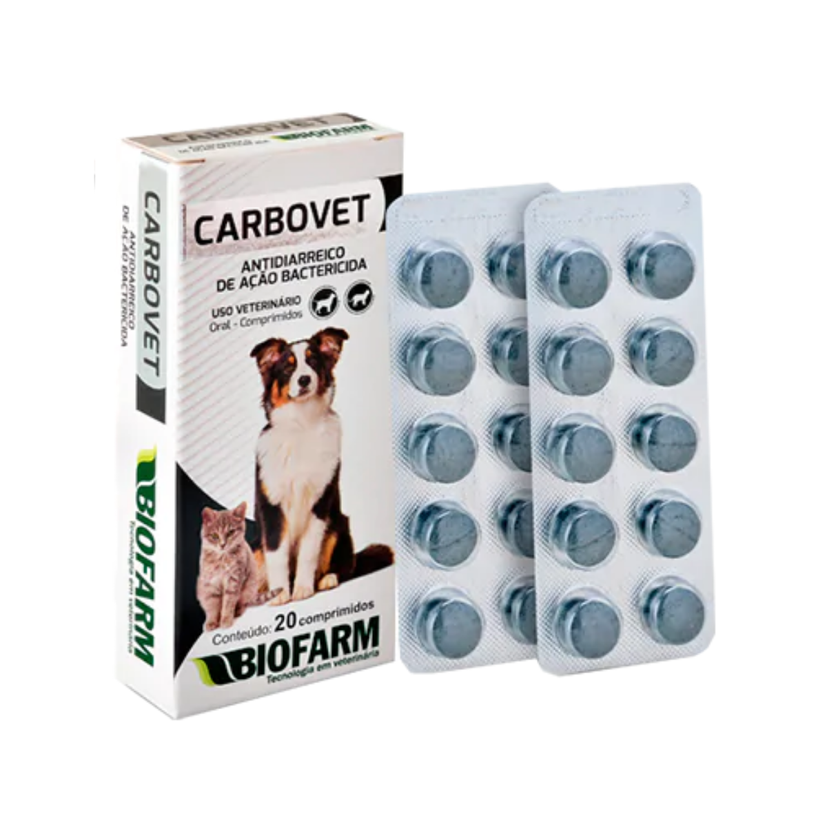 Imagem de CARBOVET 20 COMPRMIDOS
