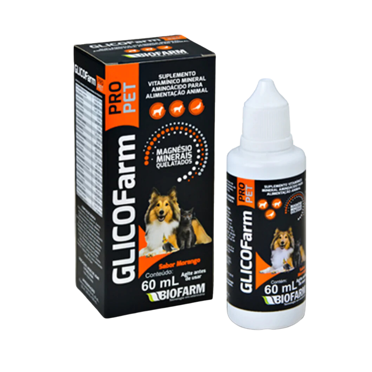 Imagem de Suplemento Mineral Vitamina Para Cachorro Gato Passaros Roedores GLICOFarm PRO PET 60 mL