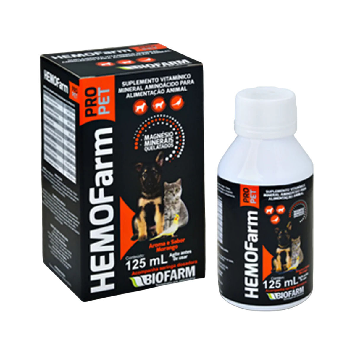 Imagem de Suplemento Mineral Vitamina Para Cachorro Gato Passaros Roedores HEMOFarm PRO PET 125 mL