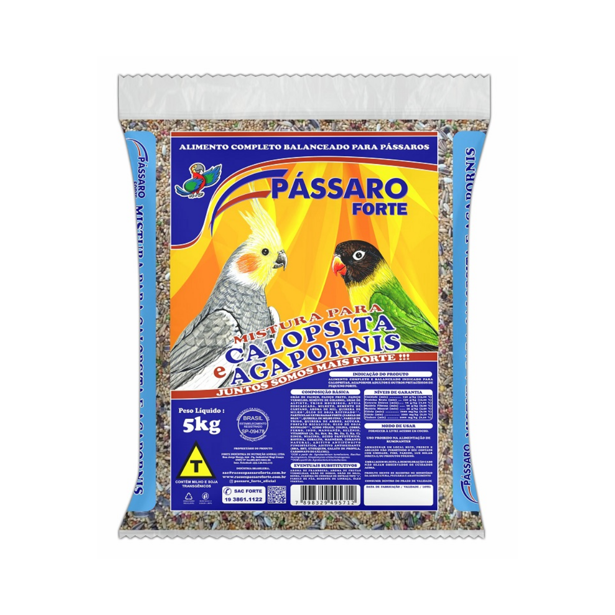 Imagem de MISTURA CALOPSITA AGAPORNI PASSARO FORTE 5 KG