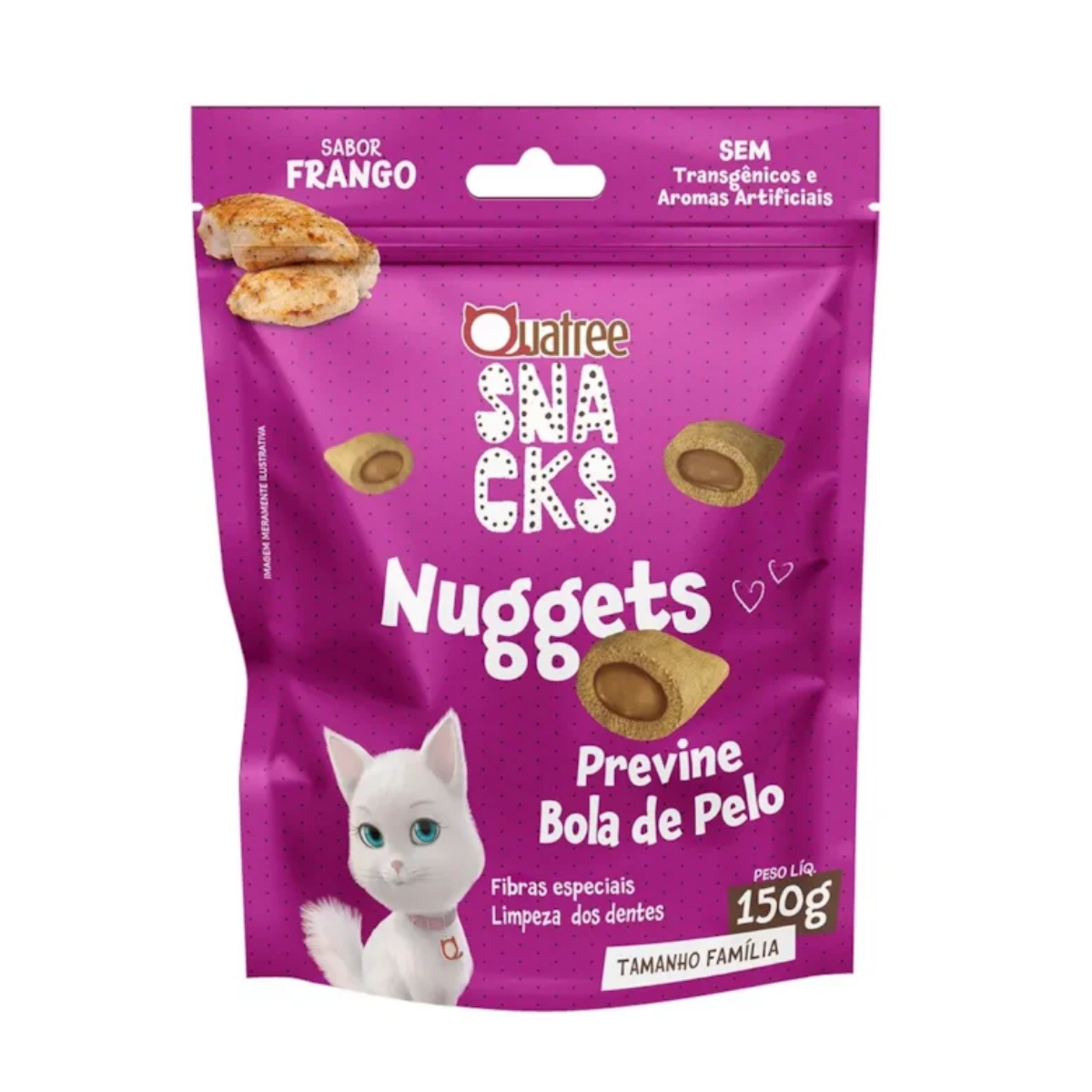 Imagem de QUATREE SNACKS NUGGETS GATO BOLA DE PELO FRANGO 150G