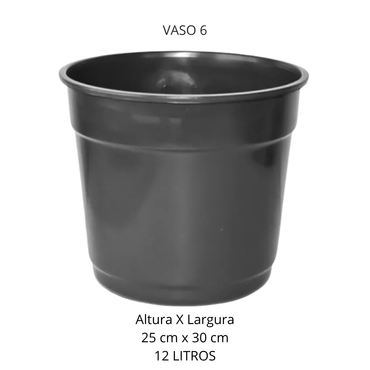 Imagem de VASO DE PLÁSTICO PRETO LISO N°06