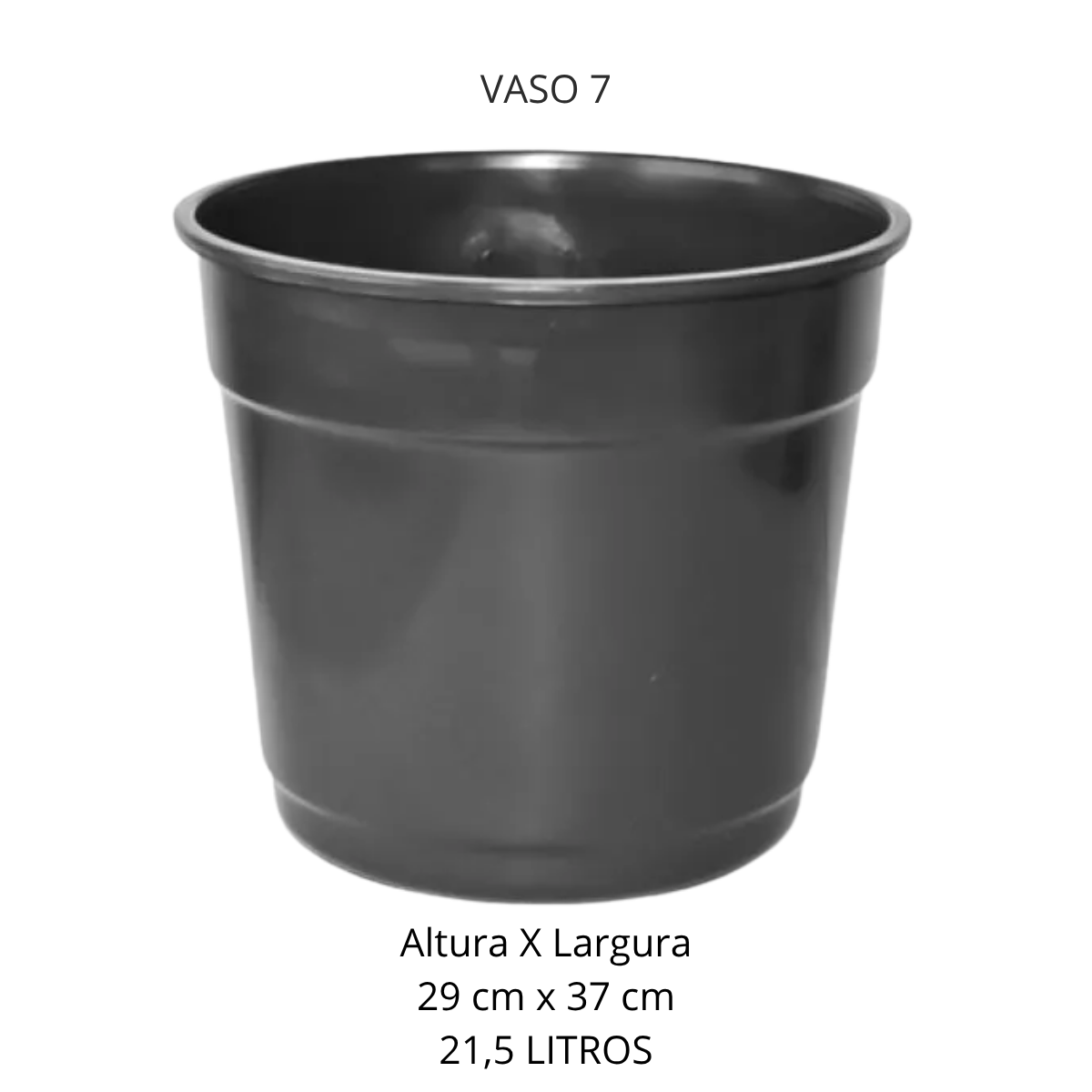 Imagem de VASO DE PLÁSTICO PRETO LISO N°07