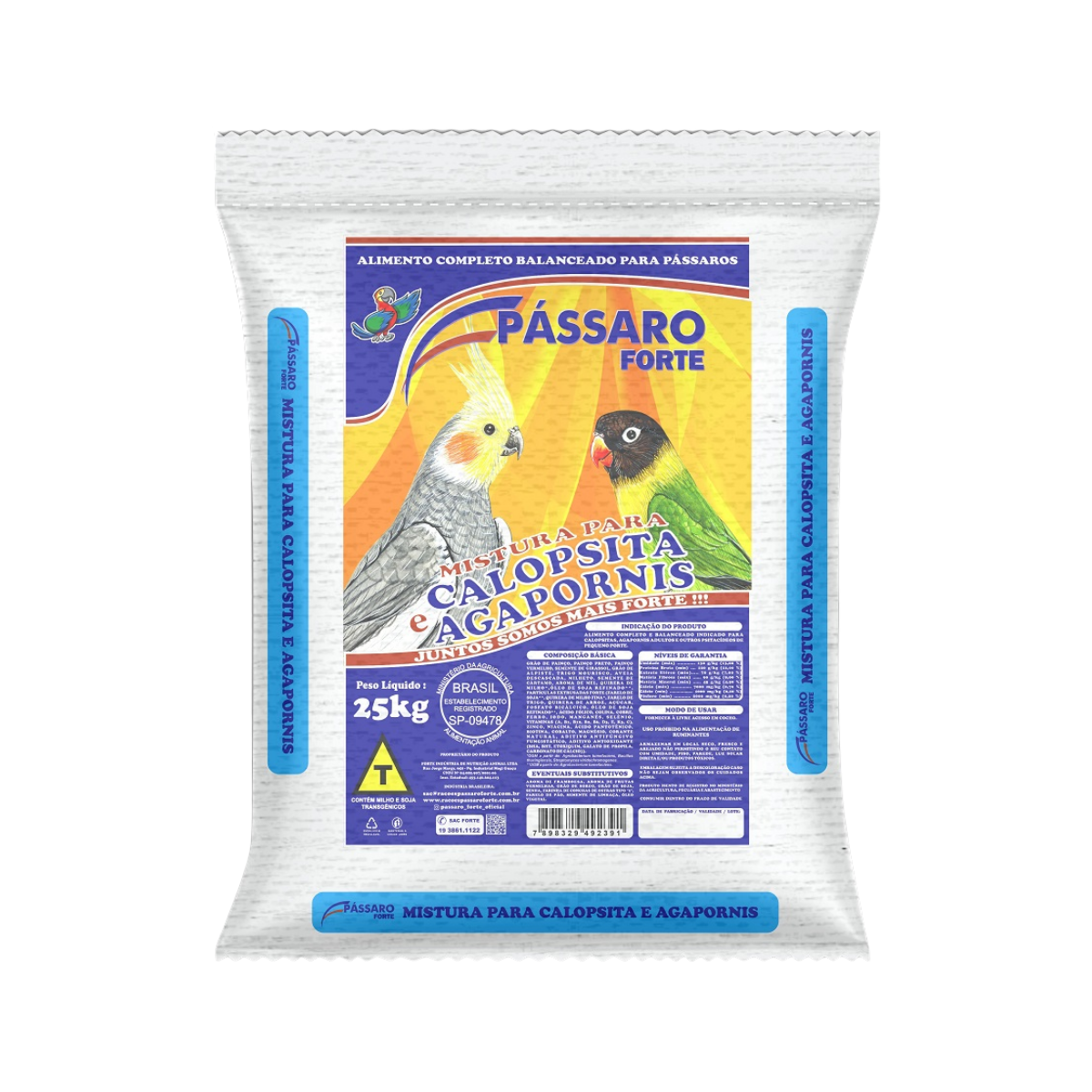 Imagem de MISTURA CALOPSITA E AGAPORNIS 25 KG
