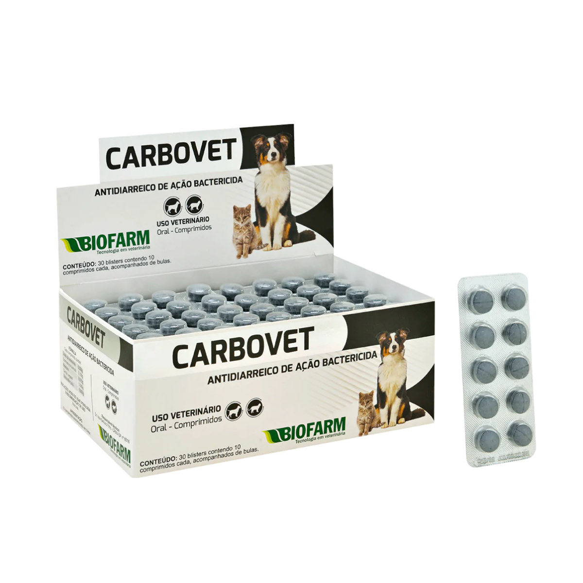 Imagem de CARBOVET CARTELA COM BULA 20 COMPRIMIDOS