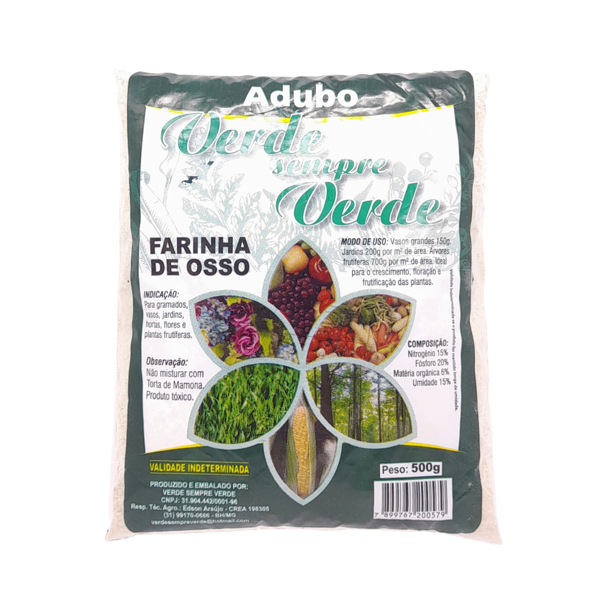 Imagem de FERTILIZANTE FARINHA DE OSSOS 500G