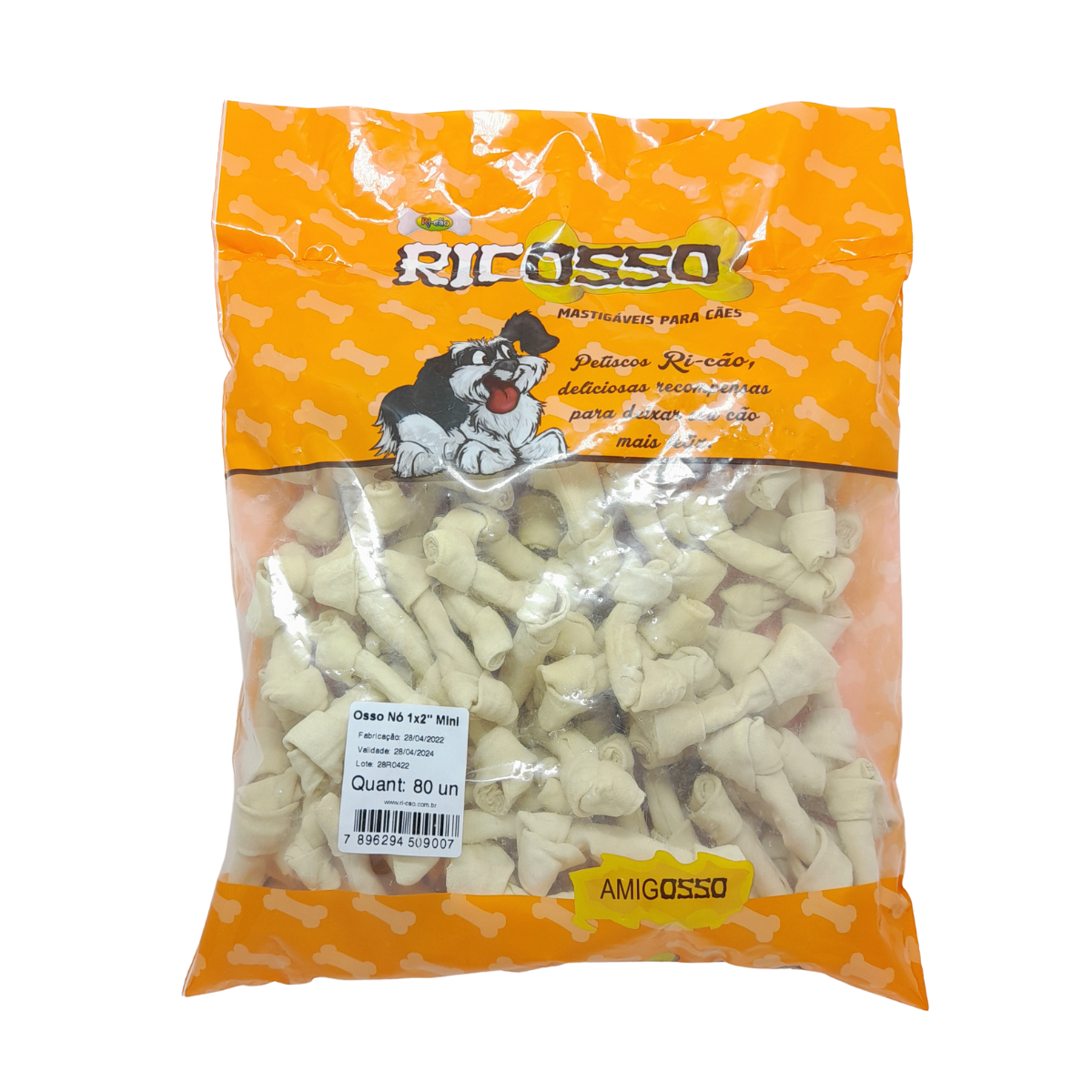 Imagem de OSSO NO RICOSSO 1X2 PACOTE 80 UNIDADES