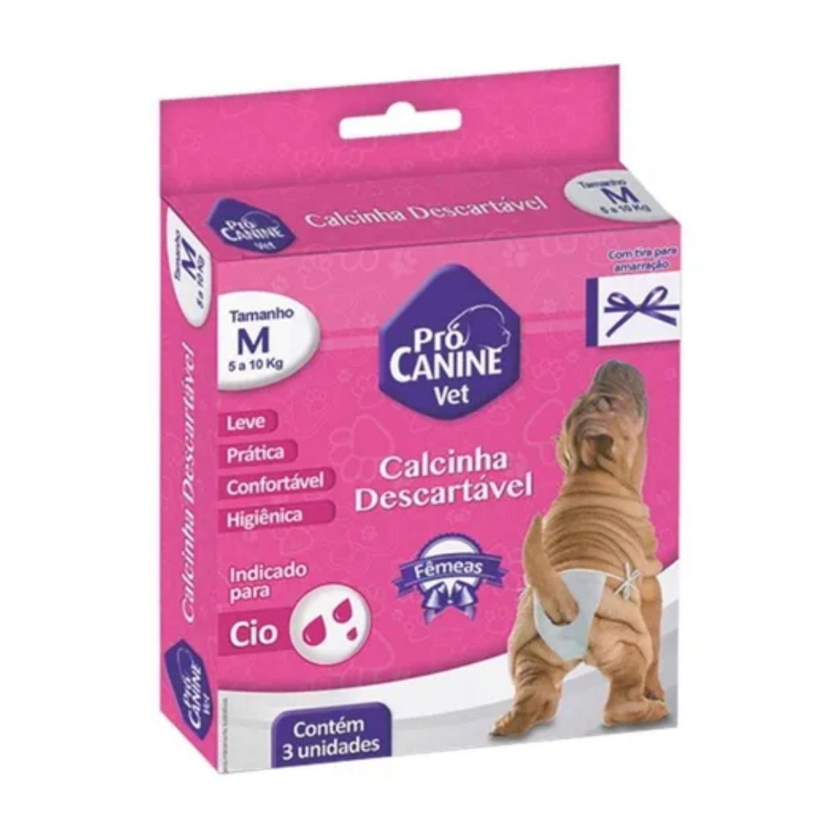 Imagem de PROCANINE VET CALCINHA DESCARTAVEL MEDIO COM 3UN