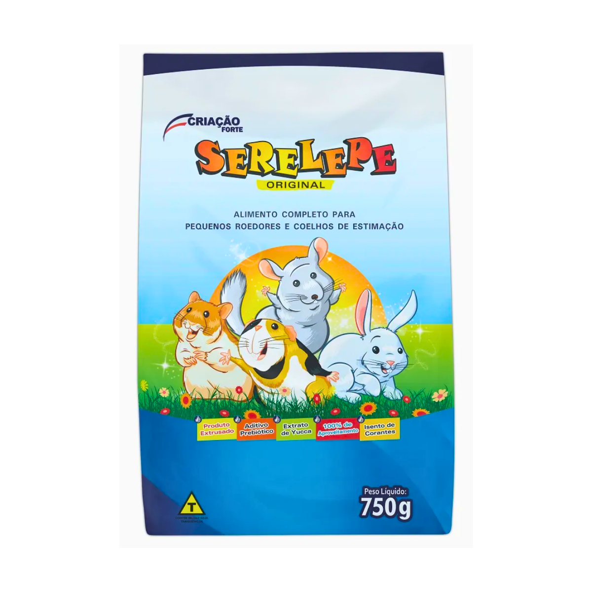 Imagem de RAÇÃO PARA PORQUINHO DA INDIA, HAMSTER, COELHO SERELEPE ORIGINAL 750G