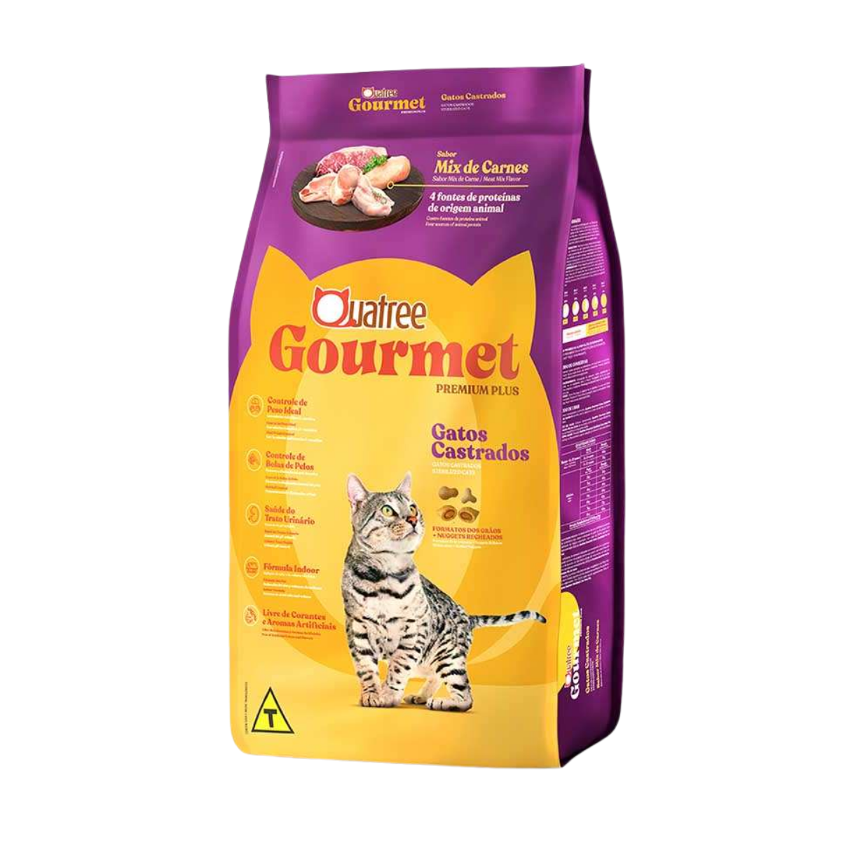 Imagem de RAÇÃO PARA GATO QUATREE GOURMET GATOS CASTRADOS MIX DE CARNES 20KG