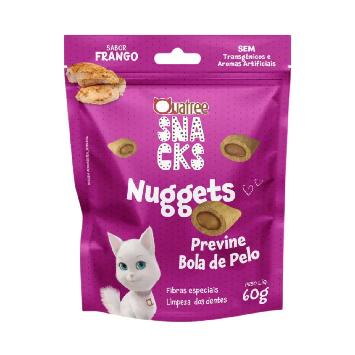 Imagem de QUATREE SNACKS NUGGETS GATOS BOLA DE PÊLO 60G