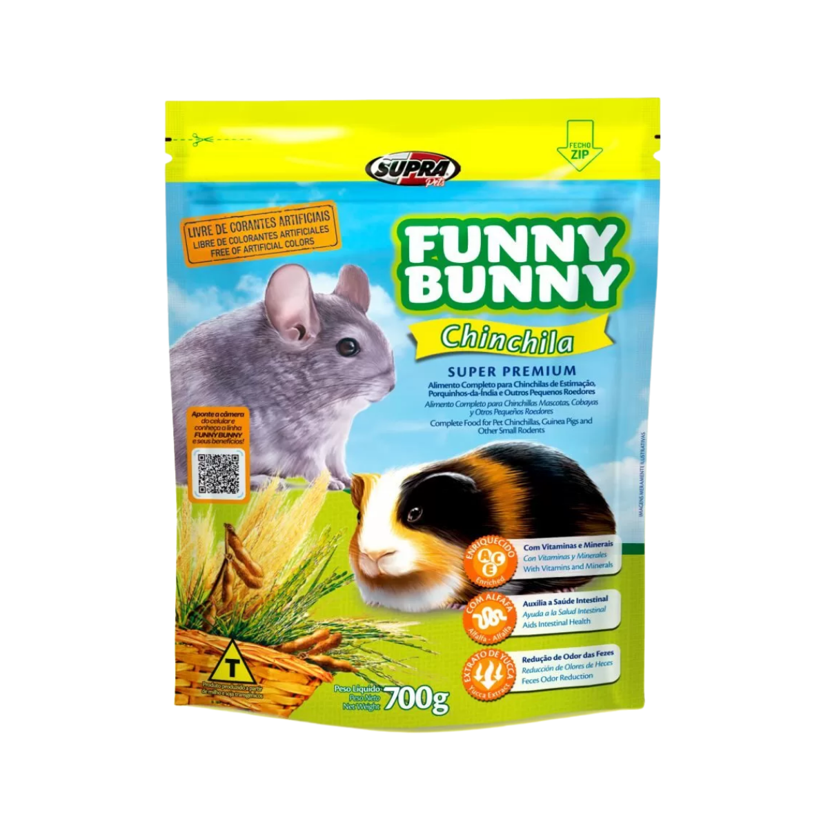 Imagem de RAÇÃO CHINCHILA PORQUINHO-DA-INDIA FUNNY BUNNY 700G