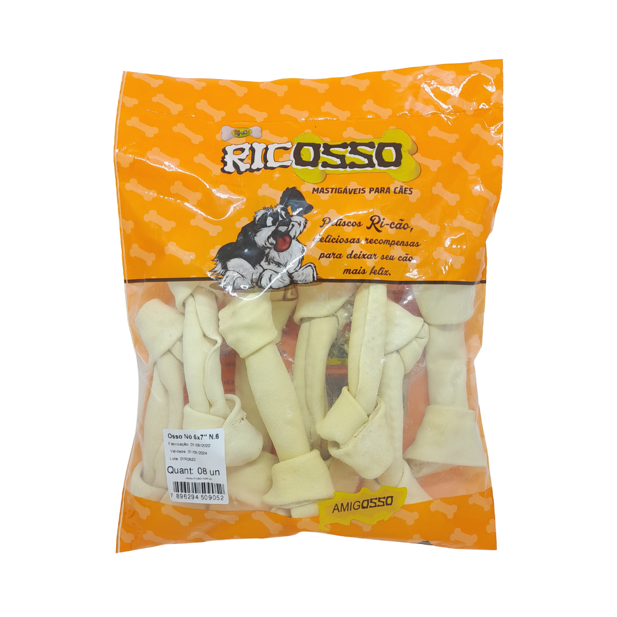 Imagem de OSSO NÓ RICOSSO 6X7 PACOTE KG 8 UND