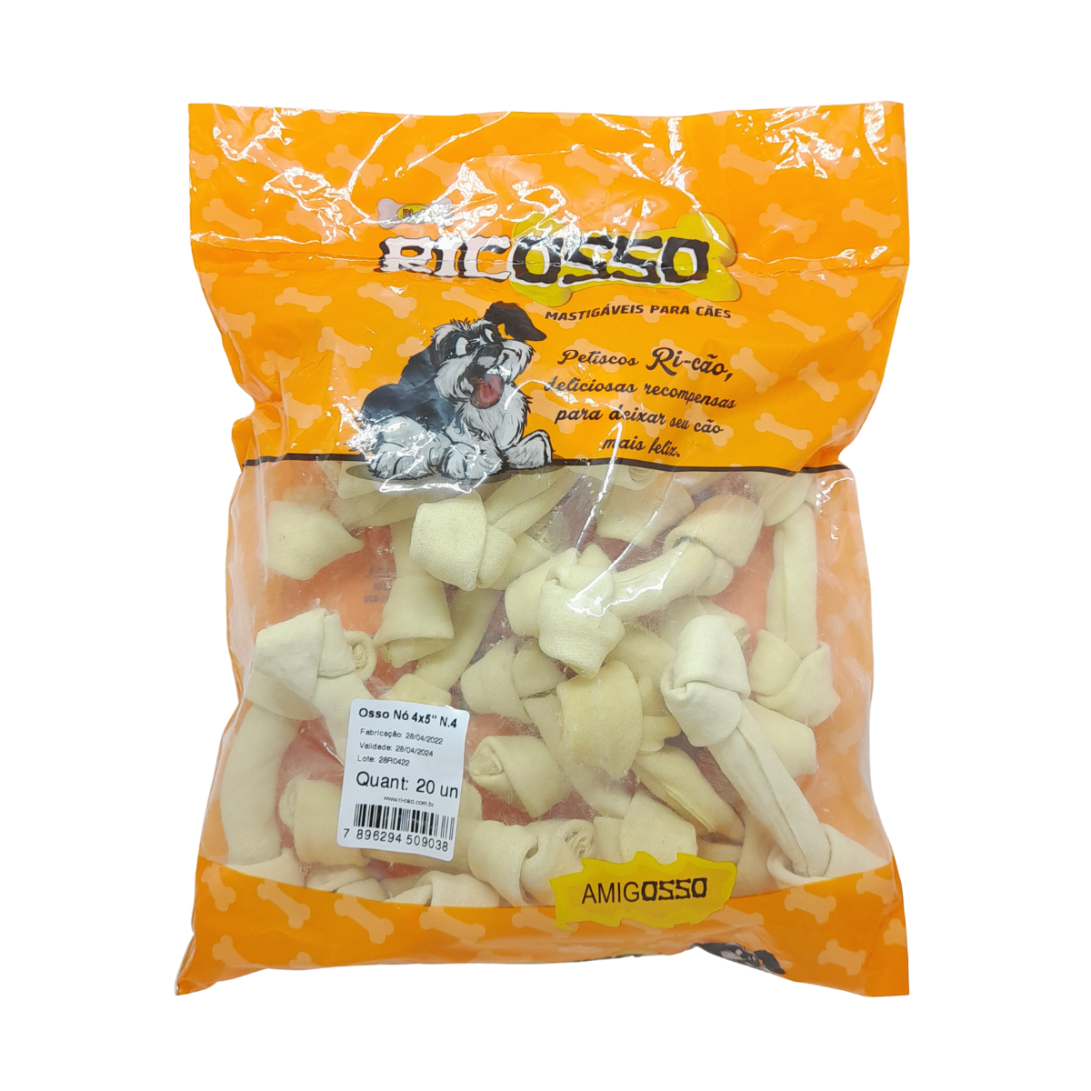 Imagem de OSSO NÓ RICOSSO 4X5 PACOTE KG 16 UNIDADES