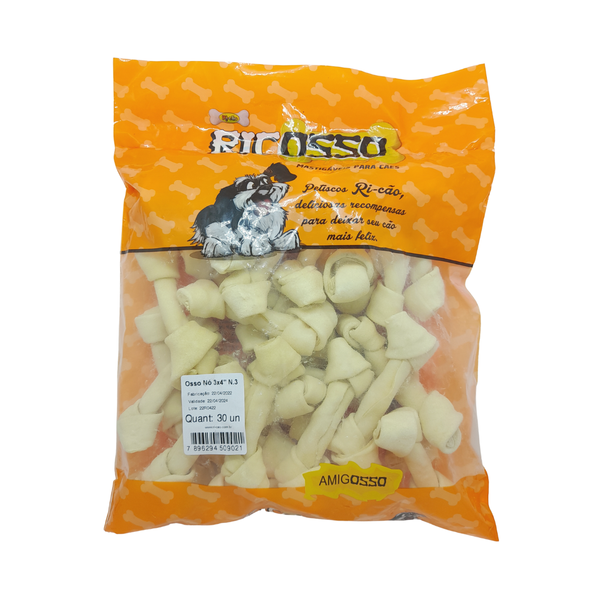 Imagem de OSSO NÓ RICOSSO 3X4 PACOTE KG +- 26 UNIDADES