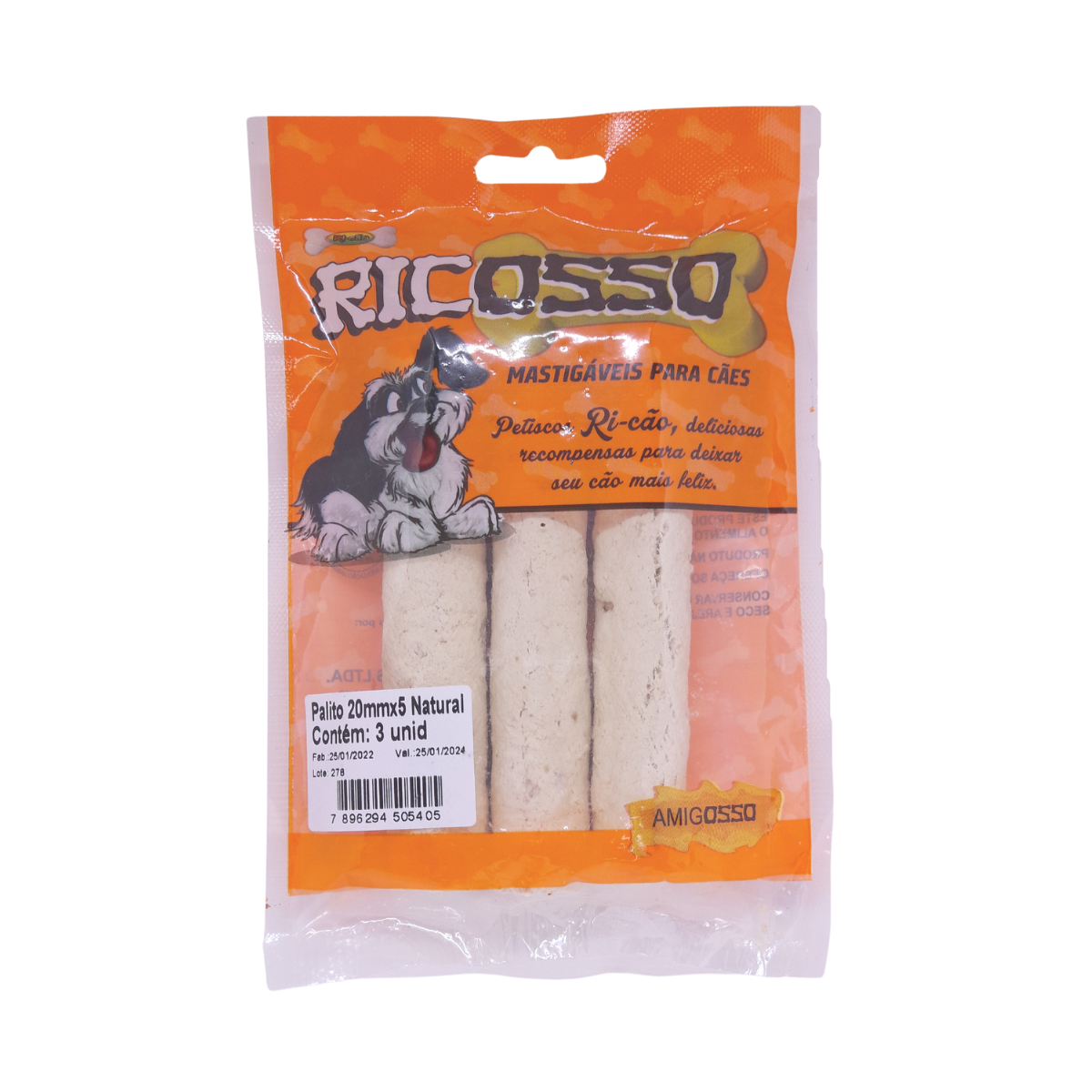 Imagem de PALITO RICOSSO 20MMX5" NATURAL CARTELA