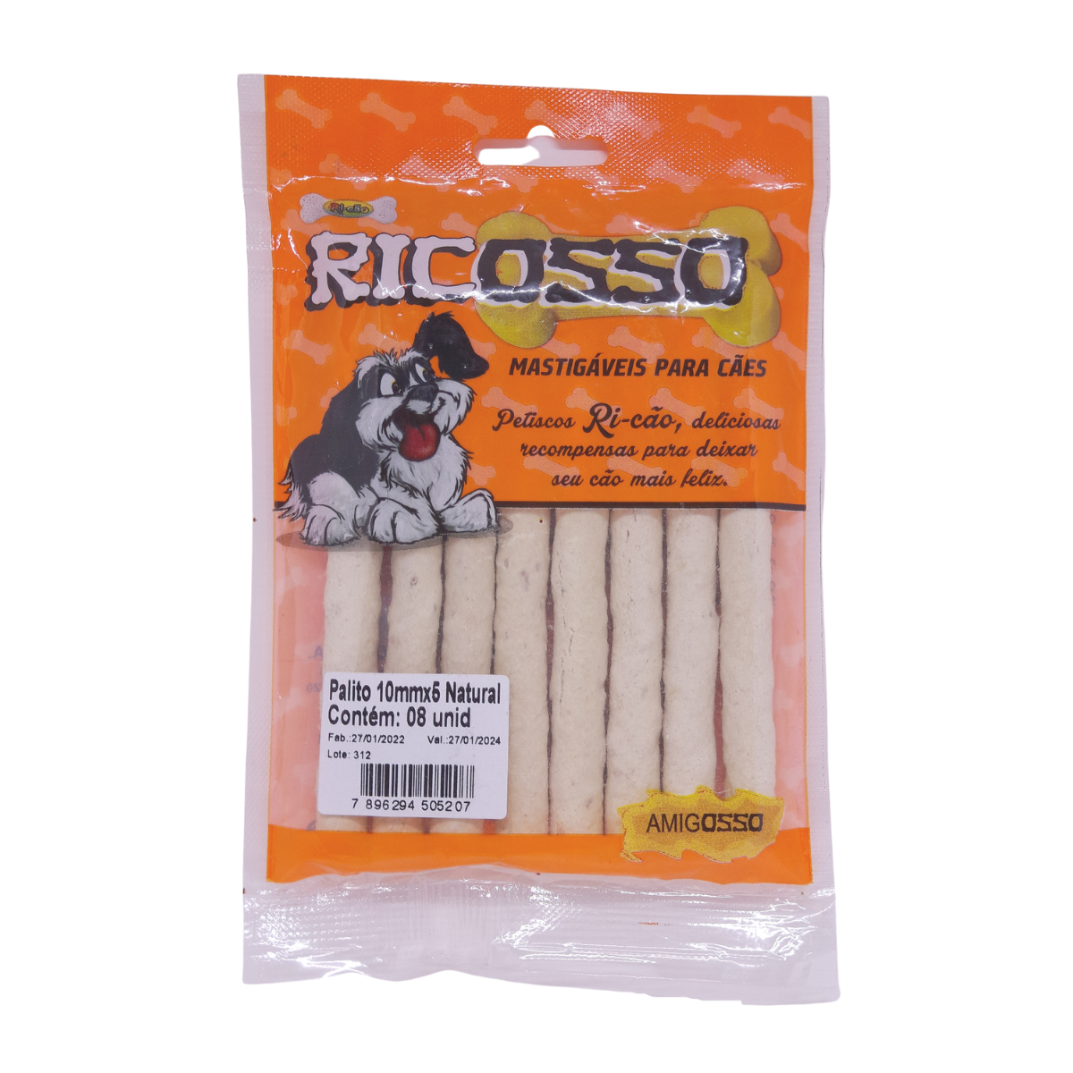 Imagem de PALITO RICOSSO 10MMX5 NATURAL CARTELA
