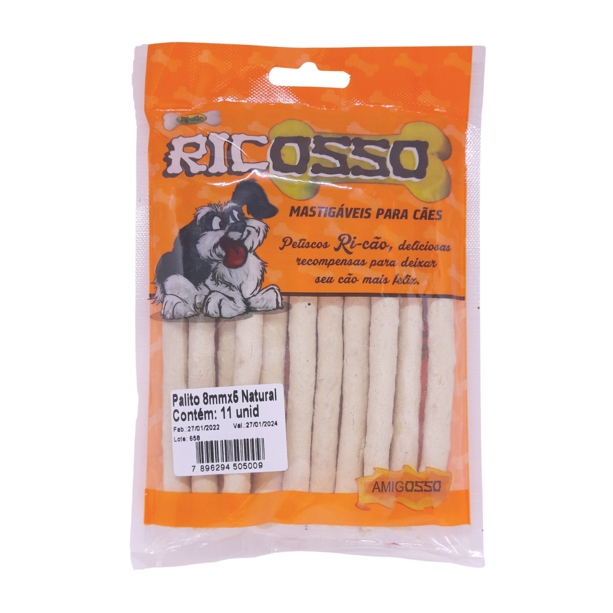 Imagem de PALITO RICOSSO 8MMX5" NATURAL CARTELA