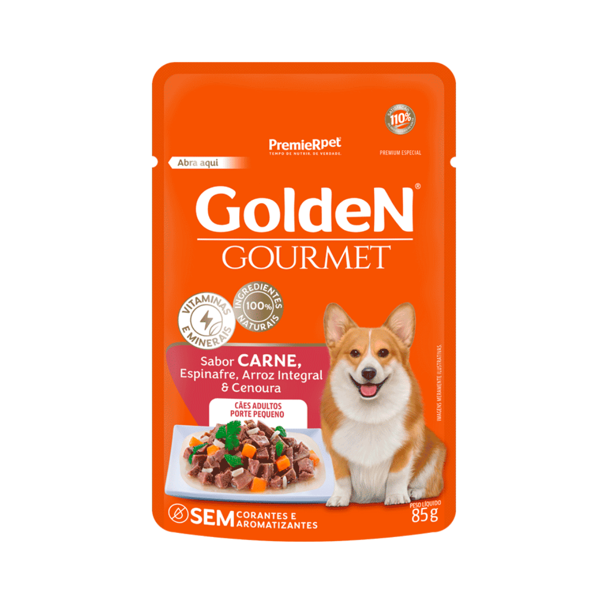Imagem de SACHE GOLDEN GOURMET CAES ADULTO PEQUENO PORTE CARNE 85 G